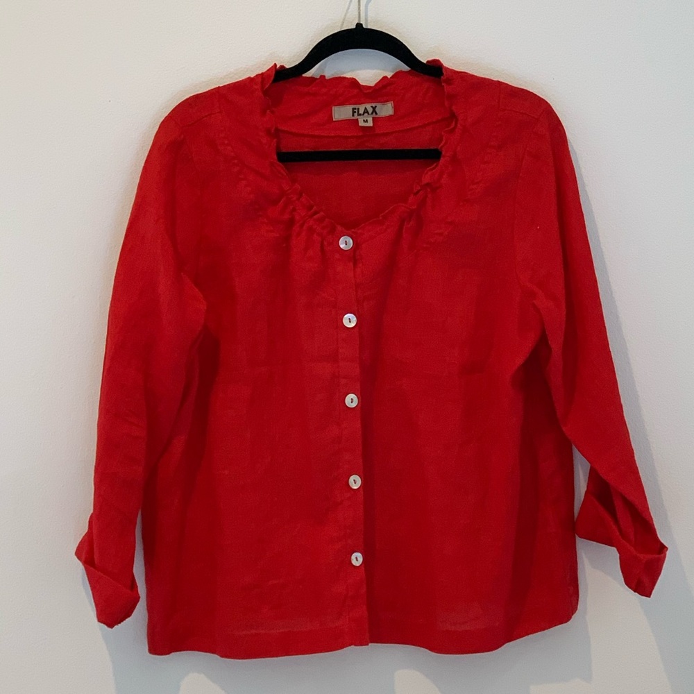 FLAX LINEN JACKET OR BLOUSE